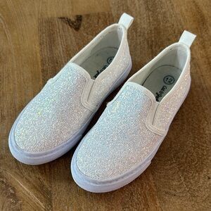 Cat & Jack Sparkly White Girls Sneakers size 12
